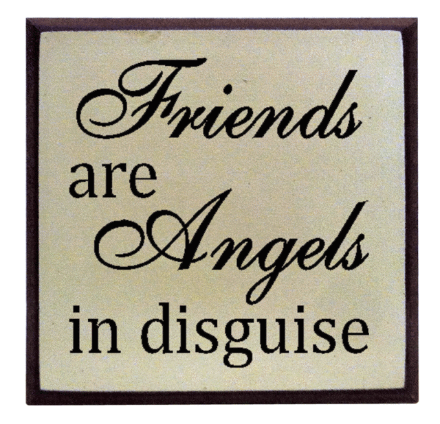 "Friends are Angels in disquise"